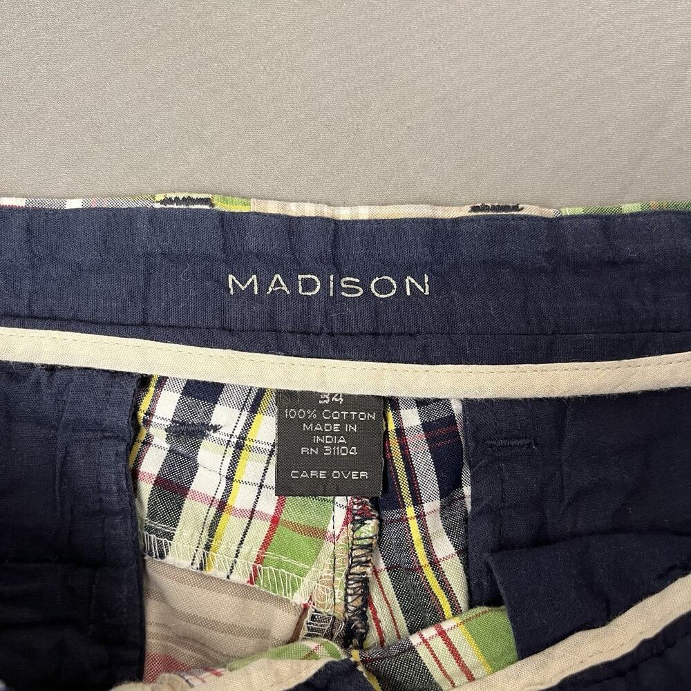 Madison Men's Size 34 Shorts Plaid Patchwork Multicolor Cotton Madras Beach - Picture 3 of 7